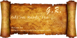 Güns Rozália névjegykártya